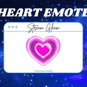 Cute Neon Pink Heart Emote / Twitch, Kick, Discord, Youtube / Static Emote / INSTANT DOWNLOAD