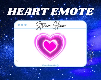 Emote Corazón Rosa Neón para Twitch, Kick, Discord y YouTube (DESCARGA INSTANTÁNEA)
