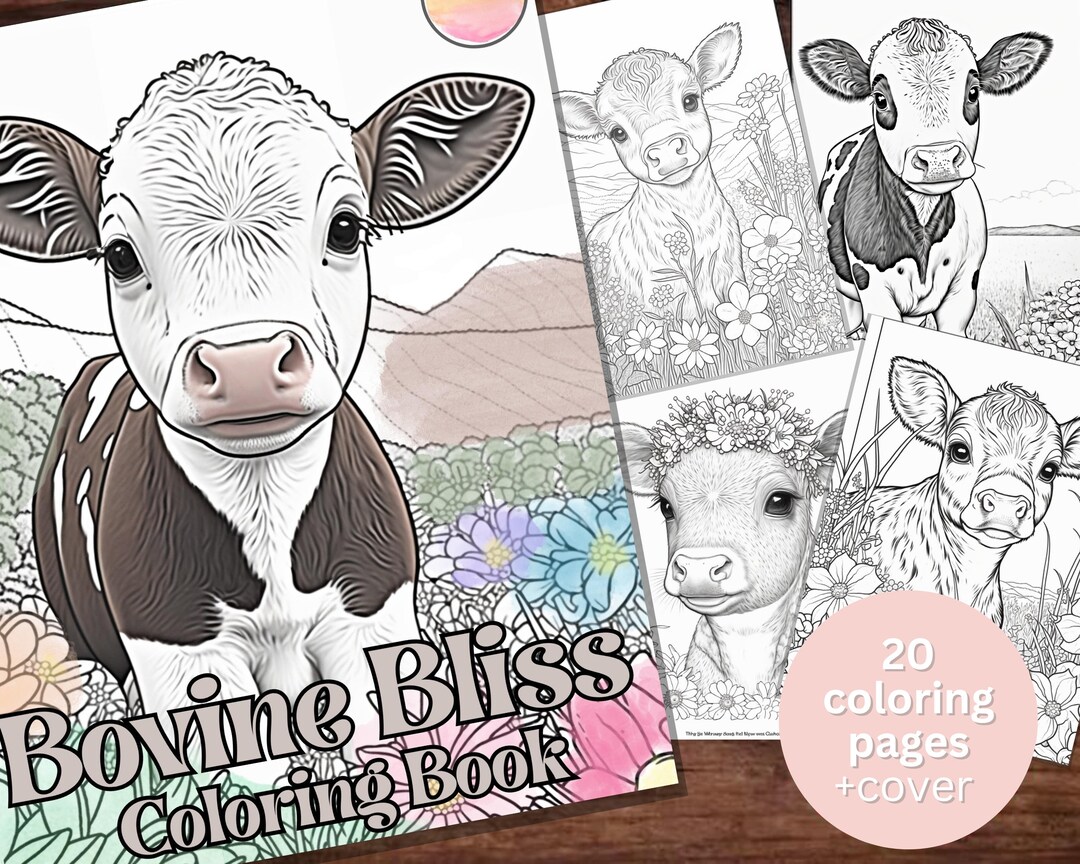 10 Adorable Cow Coloring Pages Printable for Adults: Unwind with Bovine Beauties