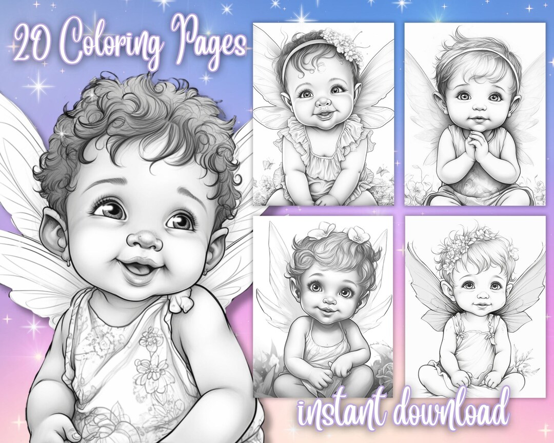 Little Fairy Coloring Pages, 20 Baby Fairy Coloring Pages instant ...