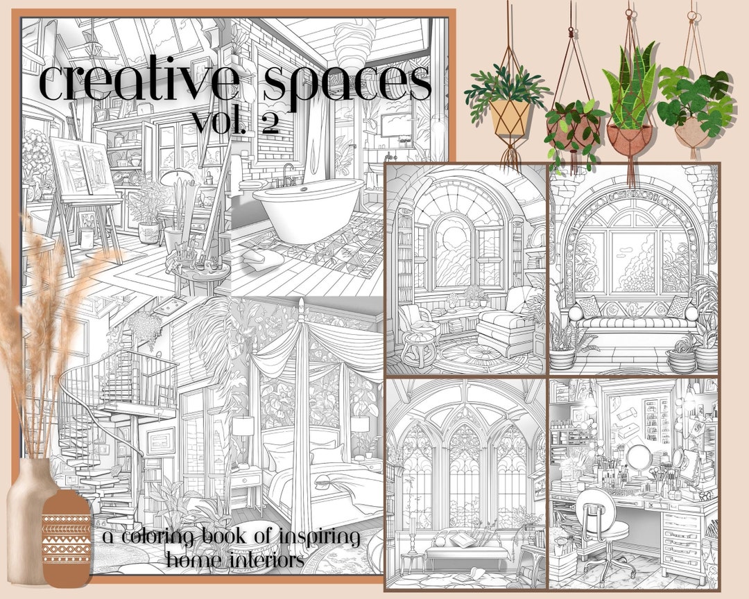 Interior Design Coloring Pages, 20 Interiors Coloring Pages, 20