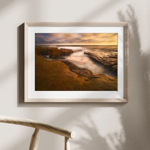 The Reef La Jolla, California Coast Photography Print, Digital Download, Art Print, Sunset Beach Seascape Wall Art Photo, San Diego Print