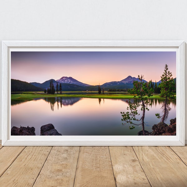 Sparks Lake Oregon Photo Print, Bend Oregon Photo, Sparks Lake Broken Top Mountain Photography, Central Oregon Photo, Digital Download