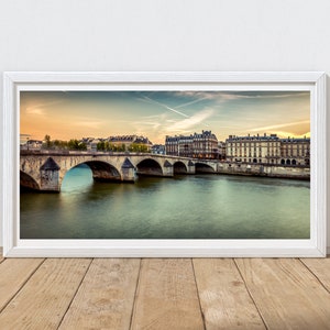 Paris France Photography, River Seine, Pont Royal Bridge, Paris Fine Art Photography, Large Wall Art, Digital Download, Printable Photo,
