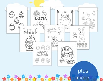 12 Page Easter Coloring Pages | Printable Easter Colouring Page | Easter Activity | Easter Idea  | Kids Printable Coloring Sheets