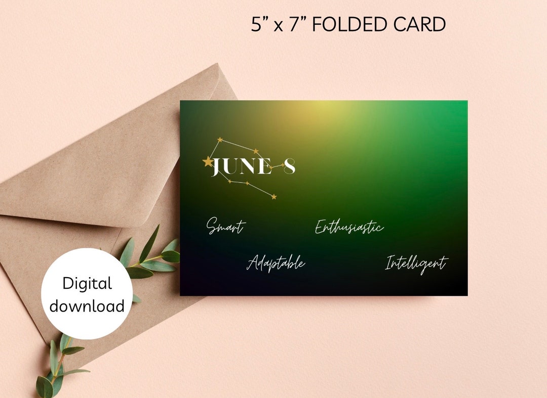 June 8th Astrology Printable Card Etsy