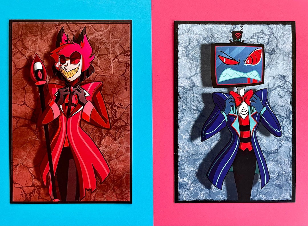 Hazbin Hotel Alastor and Vox 4x6 Art Print Poster - Etsy