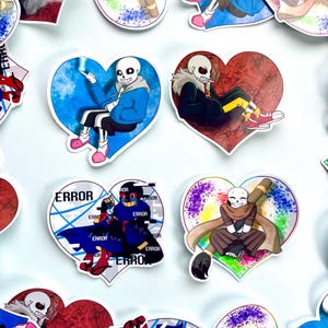Sans Undertale AU Vinyl Heart Sticker