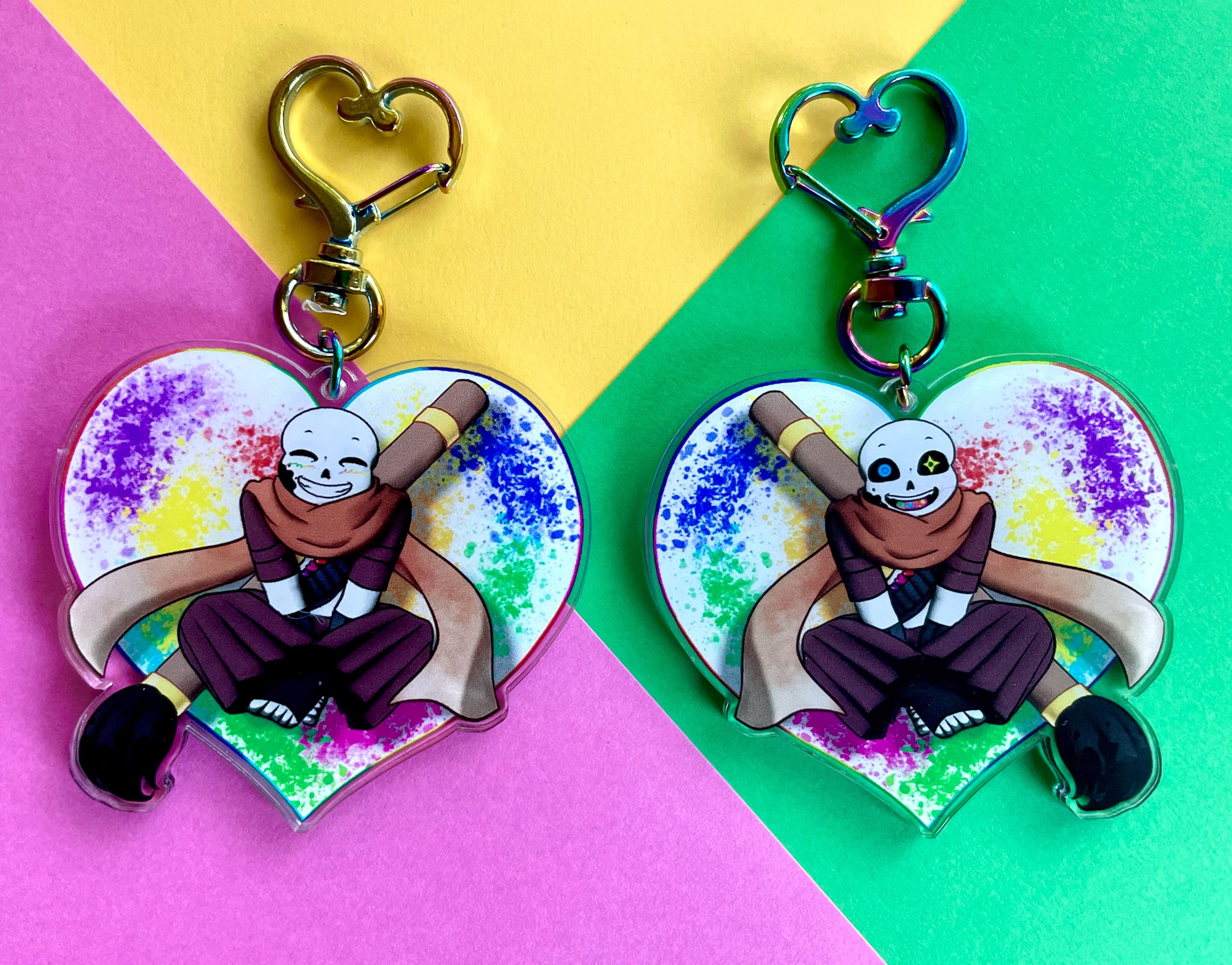 Sans Undertale AU 両面アクリルハートキーホルダー - Etsy 日本
