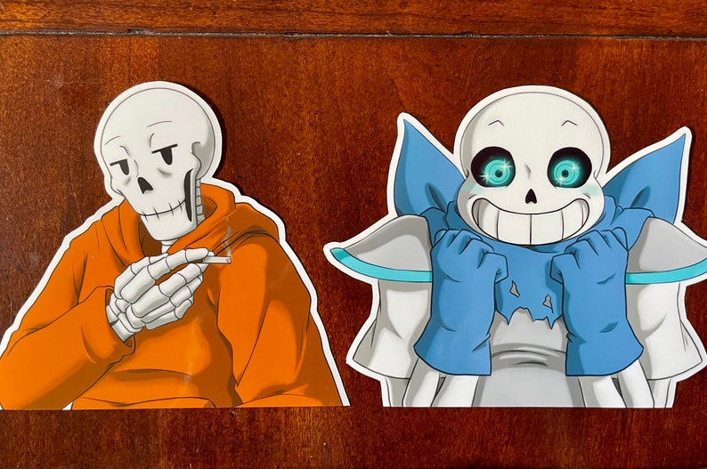 Underswap Sans Papyrus Undertale AU Vinyl Peeker Sticker - Etsy