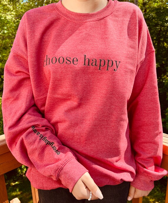 Long Sleeve Sweatshirts For Women - Positive Mind Vibes Inspirational Quotes, Red, Medium - View #9