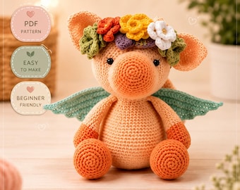 Harrietthe pegasus, crochet pattern, pdf, sewing, easy pegasus crochet pattern