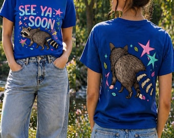 Raccoon "See Ya Soon" T-Shirt Design | Playful Animal Graphic (Digital Download)