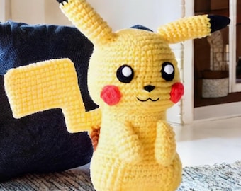 Crochet Pokemon Pattern, Yellow Electric Mouse Amigurumi (Digital Download)