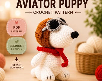 Snoopy Crochet Pattern, Easy Dog Pattern (PDF)