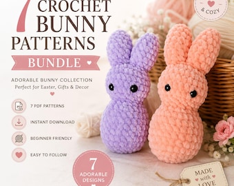 No Sew Crochet Peep Bunny Pattern (PDF)