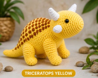 No Sew Dinosaur Crochet Pattern, Triceratops, Tyrannosaurus, Stegosaurus (PDF Pattern)