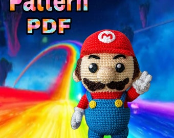 Super Mario Crochet Pattern, Amigurumi Doll (PDF Pattern)