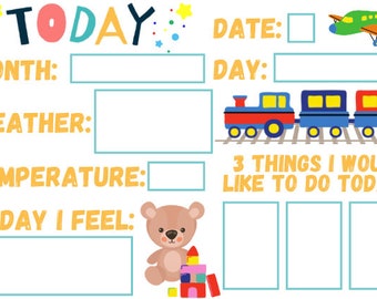Today Chart | Montessori | Toddler Chart | Routine Chart | Printable Chart | Printable Interactive Chart | Weather, mood, date chart