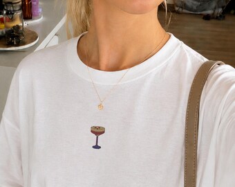 Embroidered Expresso Martini shirt, Cocktail top, Unisex and oversized tshirt