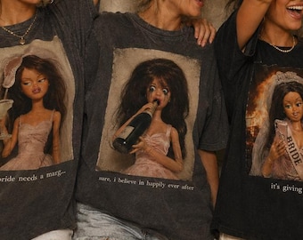 Ugly Doll Face funny sarcastic Bachelorette Party Comfort Colors shirt, Custom Group Unhinged Retro Dolls meme tops, Girls trip tees