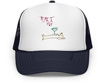 Embroidered Tinis Weenies and Bikinis Foam trucker Hat Funny Dachshund Tee Sausage Dog Martini Cap Wiener Dog Gift Summer Dog Lover
