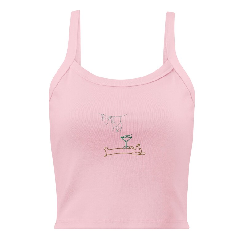 Embroidered Tinis Weenies and Bikinis Shirt Funny Dachshund Tee Sausage Dog Martini Beach Shirt Wiener Dog Gift Summer Dog Lover T-Shirt image 8