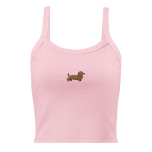 Embroidered Long Hair Dachshund Tank Top, Doxie lover gift, Sausage Dog Shirt, Wiener top