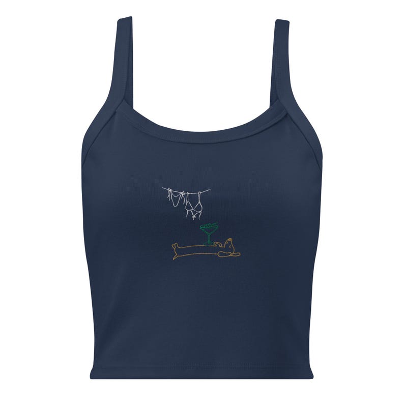 Embroidered Tinis Weenies and Bikinis Shirt Funny Dachshund Tee Sausage Dog Martini Beach Shirt Wiener Dog Gift Summer Dog Lover T-Shirt image 5