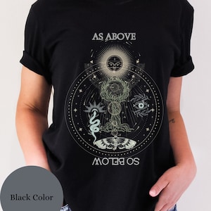 As Above So Below shirt, Wiccan Clothing, Witchy gift, Sun and Moon top, Kybalion, Bookish gift, Occult Esoteric shirt, Alchemy, Alternative