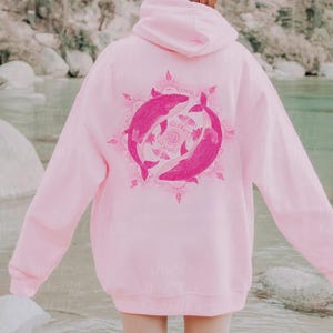 Custom Ocean Whale Serenity Hoodie for You, Whales in Radiant Circle Design, Bohemian Sea Life Apparel, Perfect Whale Lover Gift, Coastal