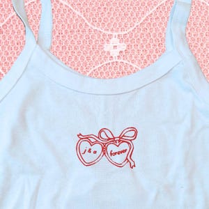 Embroidered Coquette Baby Tee: Personalized Locket Tank Top image 1
