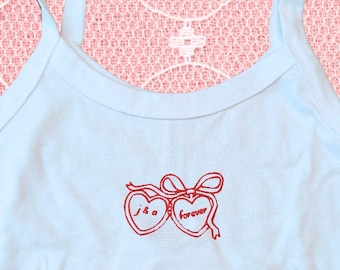 Embroidered Coquette Baby Tee: Personalized Locket Tank Top