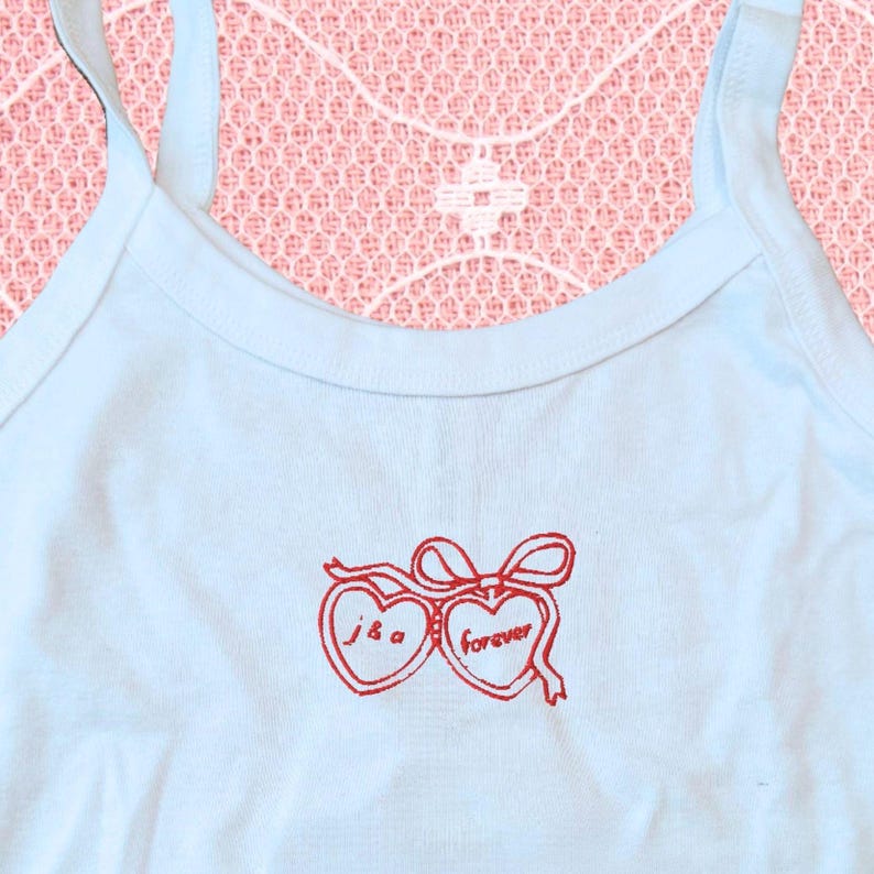 Embroidered Coquette Baby Tee: Personalized Locket Tank Top image 1