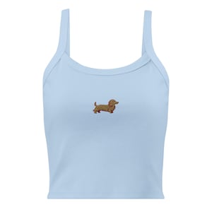 Embroidered Long Hair Dachshund Tank Top, Doxie lover gift, Sausage Dog Shirt, Wiener top