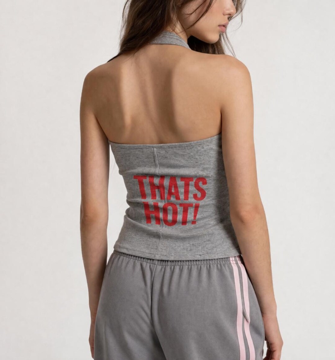That's Hot Tank Top, Ribbed Halter Top, Custom Print Tshirt ...