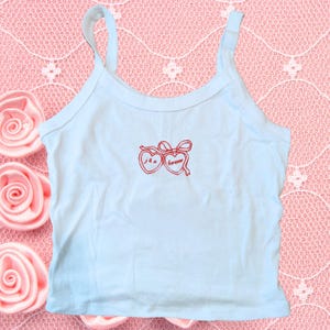 Coquette baby tee Embroidered tank top personalized locket Dainty Cute bachelorette party Shirt Vintage Aesthetic Wedding Bridal Gift Top