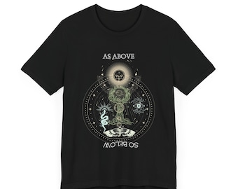 As Above So Below T-shirt: Wiccan Sun and Moon Occult Top