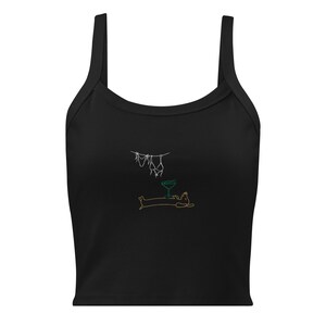 Embroidered Tinis Weenies and Bikinis Shirt Funny Dachshund Tee Sausage Dog Martini Beach Shirt Wiener Dog Gift Summer Dog Lover T-Shirt image 4