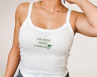 Geborduurde tanktop bruid heeft Margarita nodig: cadeau vrijgezellenfeest
