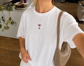 Embroidered Expresso Martini shirt, Cocktail top, Unisex and oversized tshirt