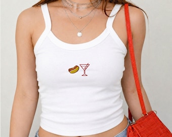 Embroidered Weenies Martini Tank Top – Summer Beach Dog Lover Shirt