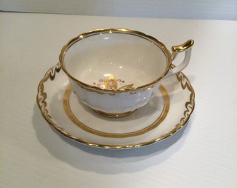 Bone China Royal Chelsea Cup and Saucer "Baroque" England larger size