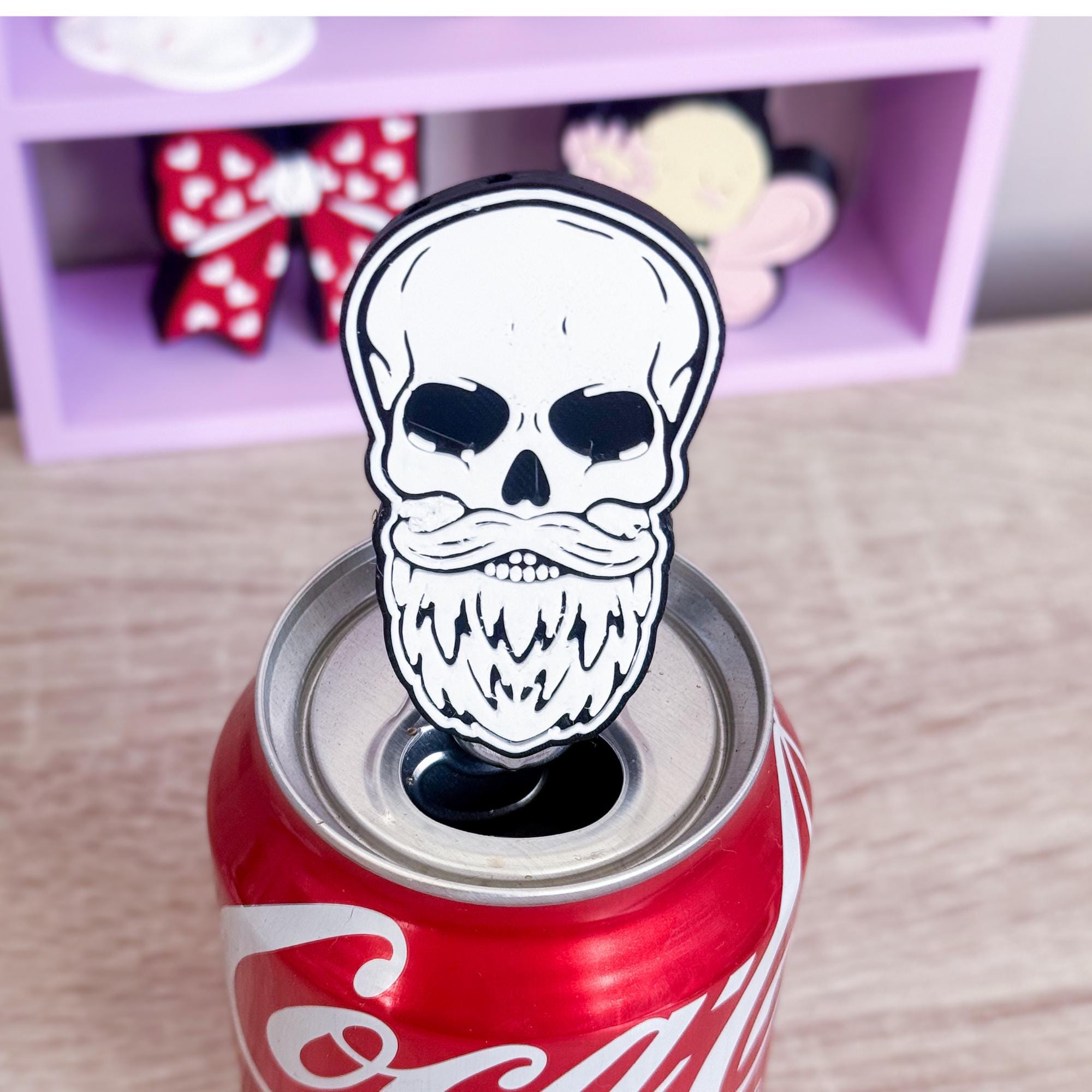 Breaded Skull Soda Can Opener Keychain 3D Print File | Mens Can