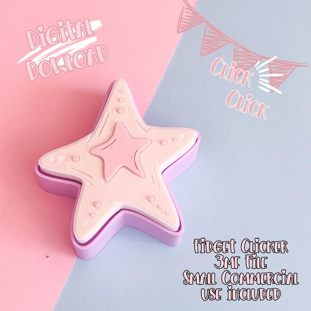 Fish Clicker Fidget Beachy Starfish Fidget Clicker Toy: 3D Print File (digital Download) - Etsy