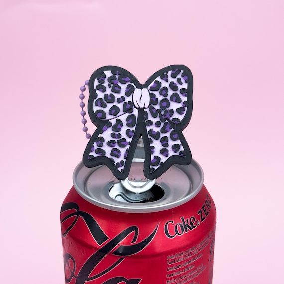 Leopard Print Bow Soda Can Opener Keychain 3D Print File | Cute