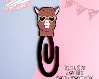 Heart Glasses Llama Paper Clip 3D Print File (Digital Download)