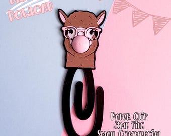 Bubblegum Llama Paper Clip 3D Print File (Digital Download)