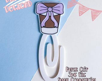 Leuke afhaalkoffie paperclip 3D-afdrukbestand (digitale download)