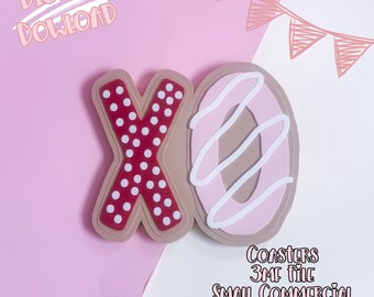 Valentines XO Cookie Coaster 3D-afdrukbestand (digitale download)